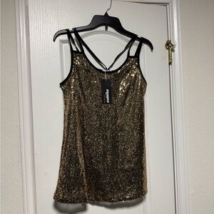 Zeagoo Gold Sequin Camisole